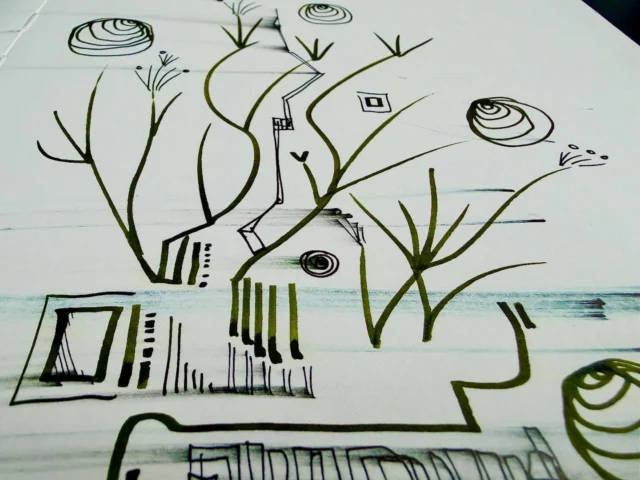 One smudge... Then smudged it all. Fountain pen life. #StressDoodle #StressDoodling