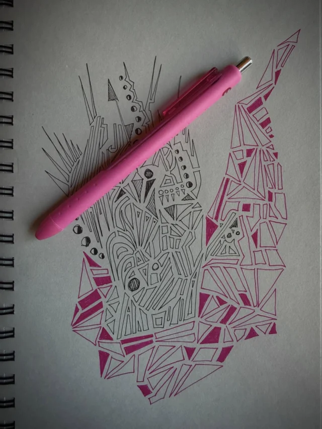 Ink joy gel pen #StressDoodle #StressDoodling gray paper