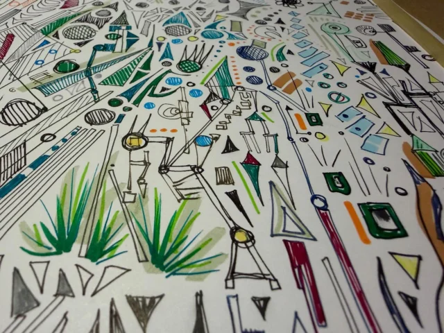 Fountain pen vs gel pen #StressDoodle #StressDoodling