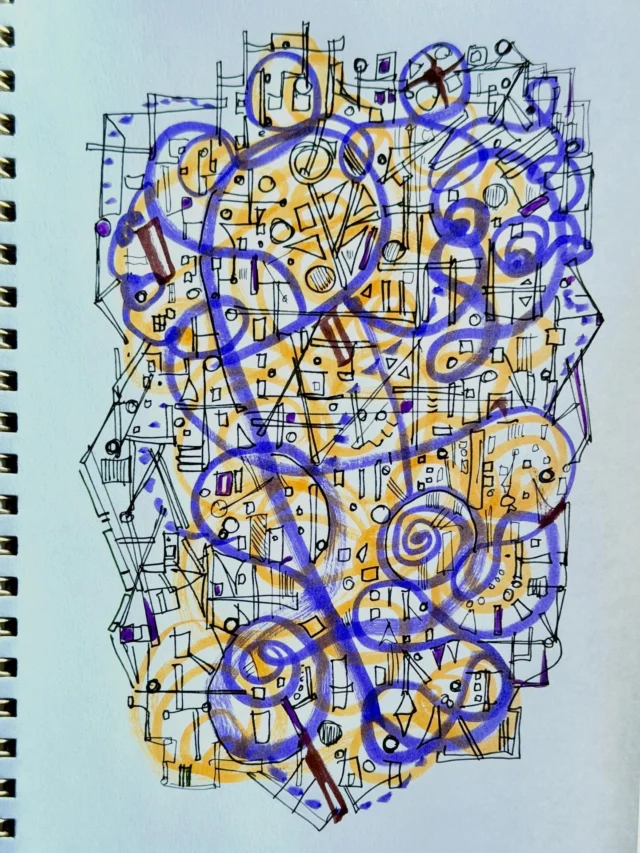 Marker and fountain pen #StressDoodle #StressDoodling