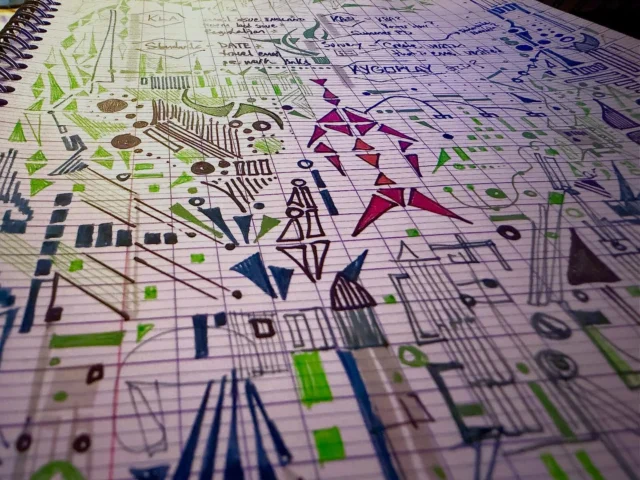 Fountain pen and gel pen notes #StressDoodle #StressDoodling