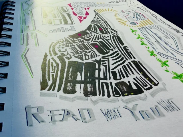 Read what you want… fountain pen, brush pen, gel pens #StressDoodle #StressDoodling