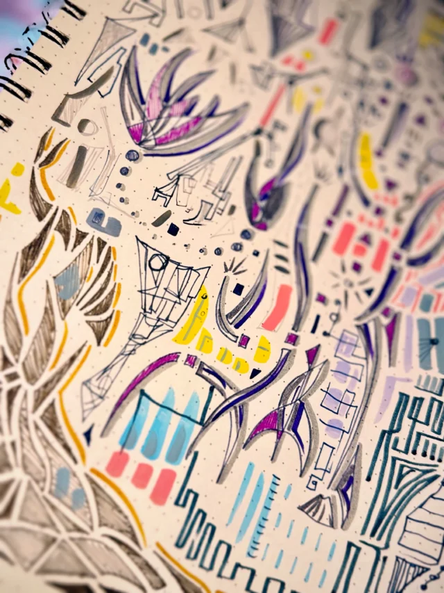 Fountain pen and acrylic marker #StressDoodle #StressDoodling