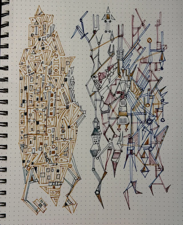 More fountain pen battles #StressDoodle #StressDoodling not sure who won