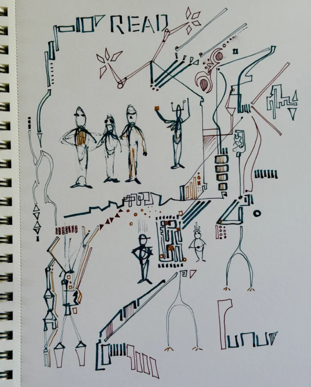 Feeling crazy when #StressDoodle #StressDoodling includes people 😅 doodled with my favorite fountain pens.