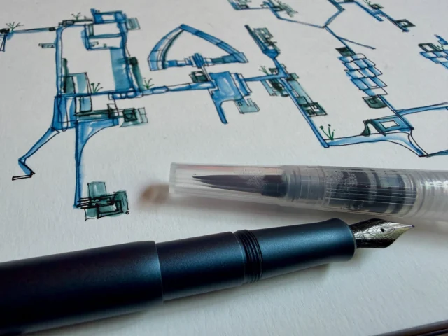 More fountain pen + water #StressDoodle #StressDoodling